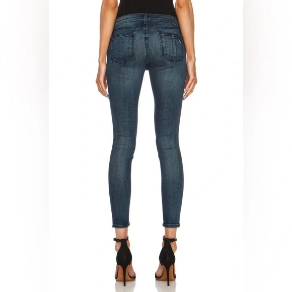 Rag & Bone Skinny Ankle Jeans, Zipper Detail, Stretch, Medium Wash - Size 26 - Picture 3 of 16